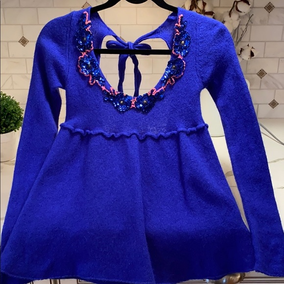 FREE PEOPLE ANGORA JEWEL SWEATER - Picture 3 of 7